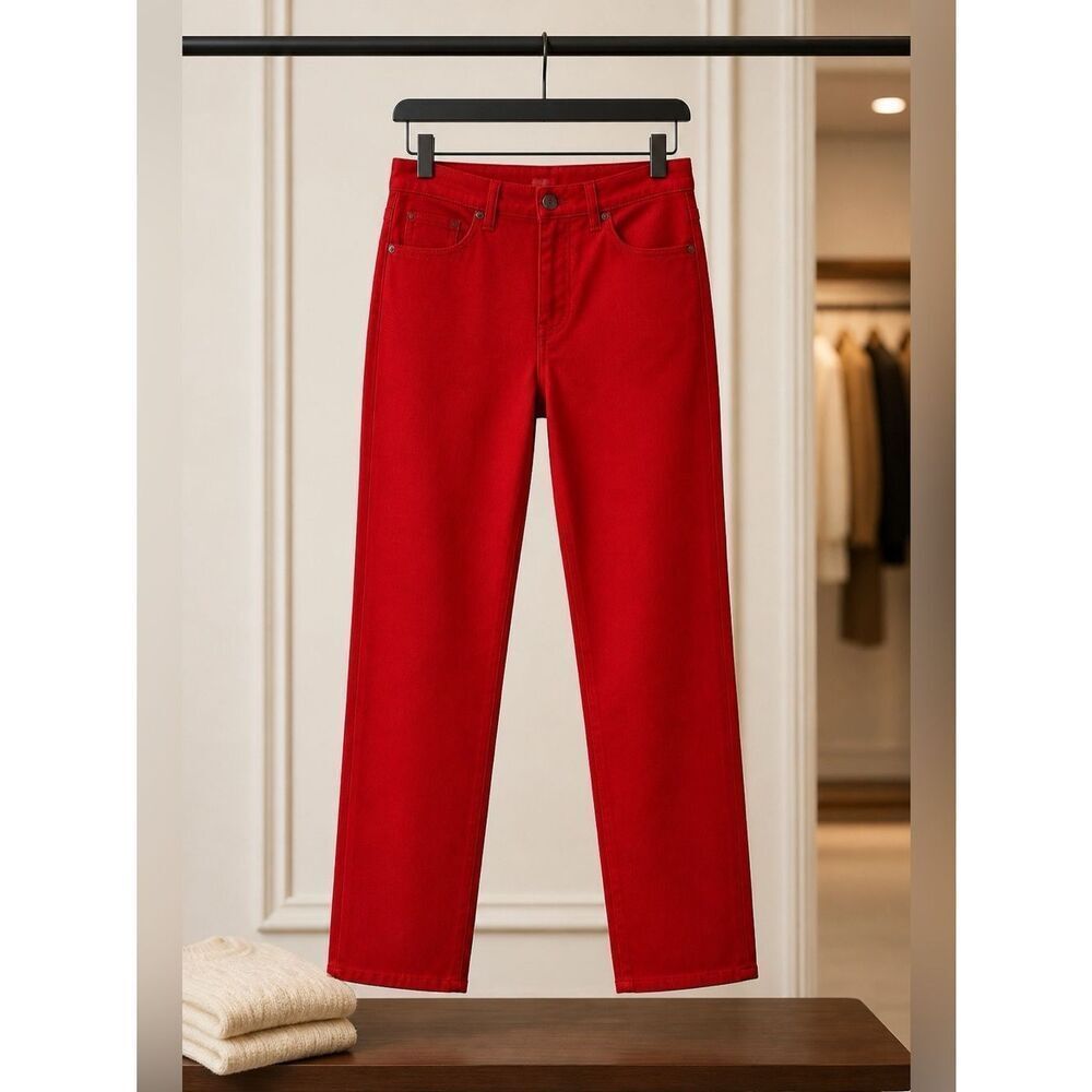 Style & Co. Women's Red Straight Leg Jeans size 12 EUC